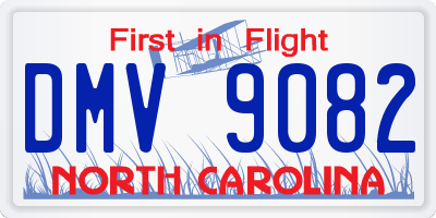 NC license plate DMV9082