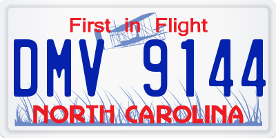 NC license plate DMV9144