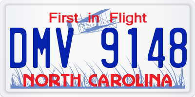 NC license plate DMV9148