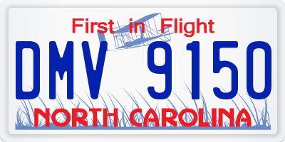 NC license plate DMV9150