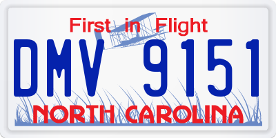 NC license plate DMV9151