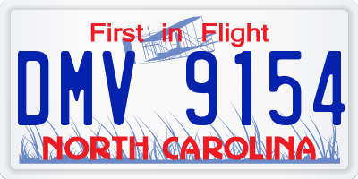 NC license plate DMV9154