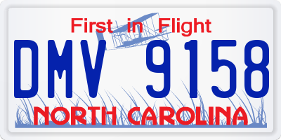 NC license plate DMV9158