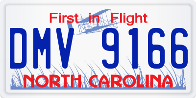 NC license plate DMV9166