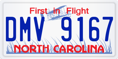 NC license plate DMV9167