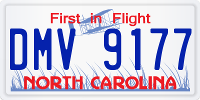 NC license plate DMV9177