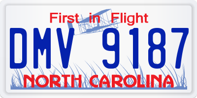 NC license plate DMV9187