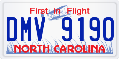 NC license plate DMV9190