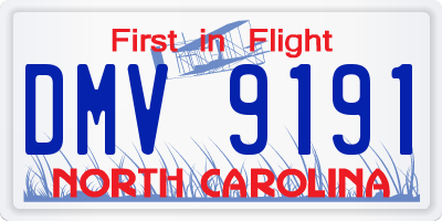 NC license plate DMV9191
