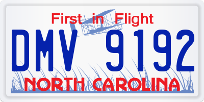 NC license plate DMV9192