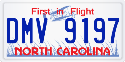 NC license plate DMV9197