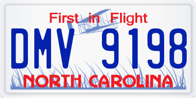 NC license plate DMV9198