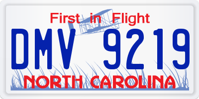 NC license plate DMV9219