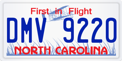 NC license plate DMV9220