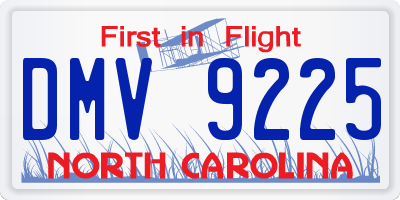 NC license plate DMV9225