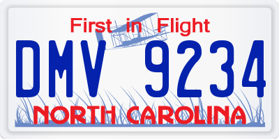 NC license plate DMV9234