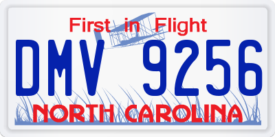NC license plate DMV9256