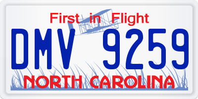 NC license plate DMV9259