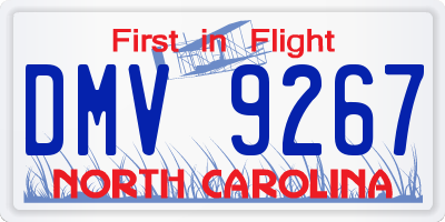 NC license plate DMV9267