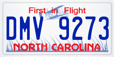 NC license plate DMV9273