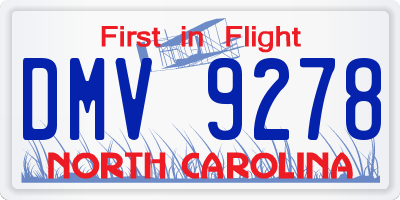 NC license plate DMV9278