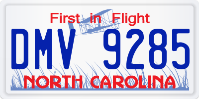 NC license plate DMV9285