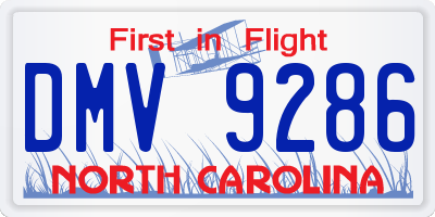 NC license plate DMV9286