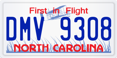 NC license plate DMV9308
