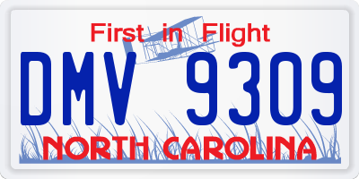 NC license plate DMV9309