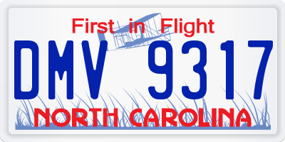NC license plate DMV9317