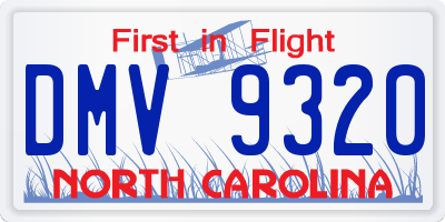NC license plate DMV9320