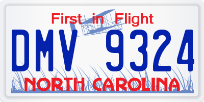 NC license plate DMV9324