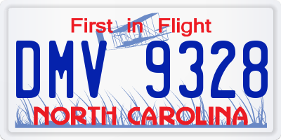 NC license plate DMV9328