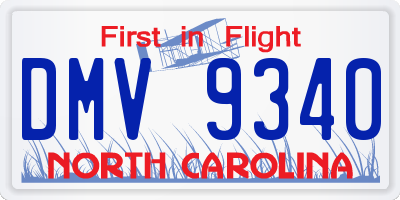NC license plate DMV9340