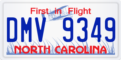 NC license plate DMV9349
