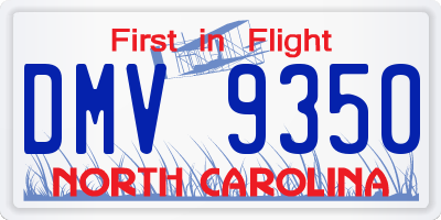 NC license plate DMV9350