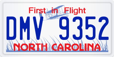 NC license plate DMV9352
