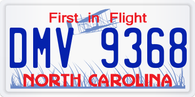 NC license plate DMV9368