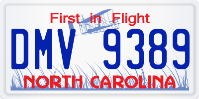 NC license plate DMV9389