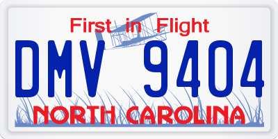 NC license plate DMV9404