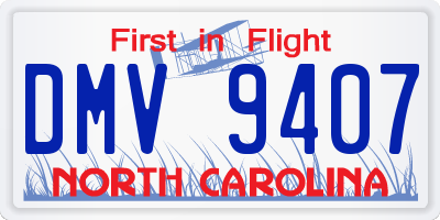 NC license plate DMV9407