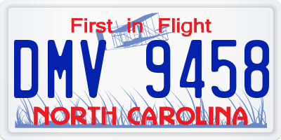 NC license plate DMV9458