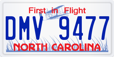 NC license plate DMV9477