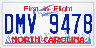 NC license plate DMV9478