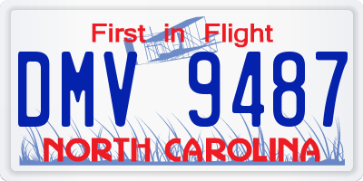 NC license plate DMV9487