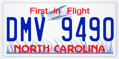 NC license plate DMV9490