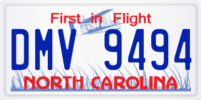 NC license plate DMV9494