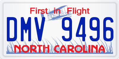 NC license plate DMV9496