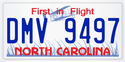 NC license plate DMV9497