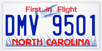 NC license plate DMV9501